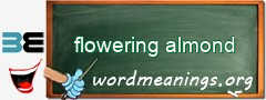 WordMeaning blackboard for flowering almond